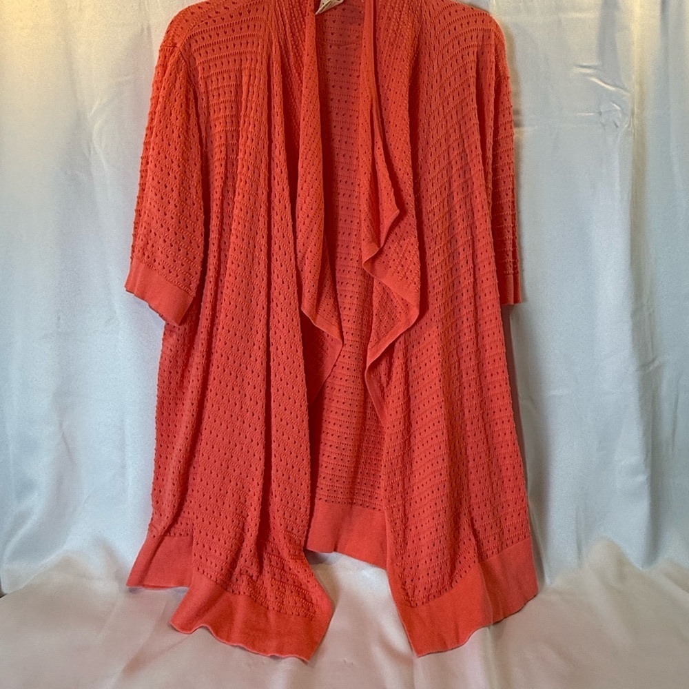 Women's Open Front Knit Sweater - Coral
